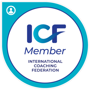 Badge indicating membership in the International Coaching Federation